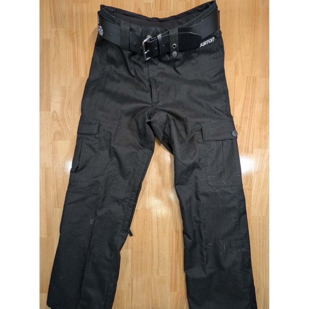 Burton White Collection DryRide Snowboard Pants Men S Black 34x31.5 Belted